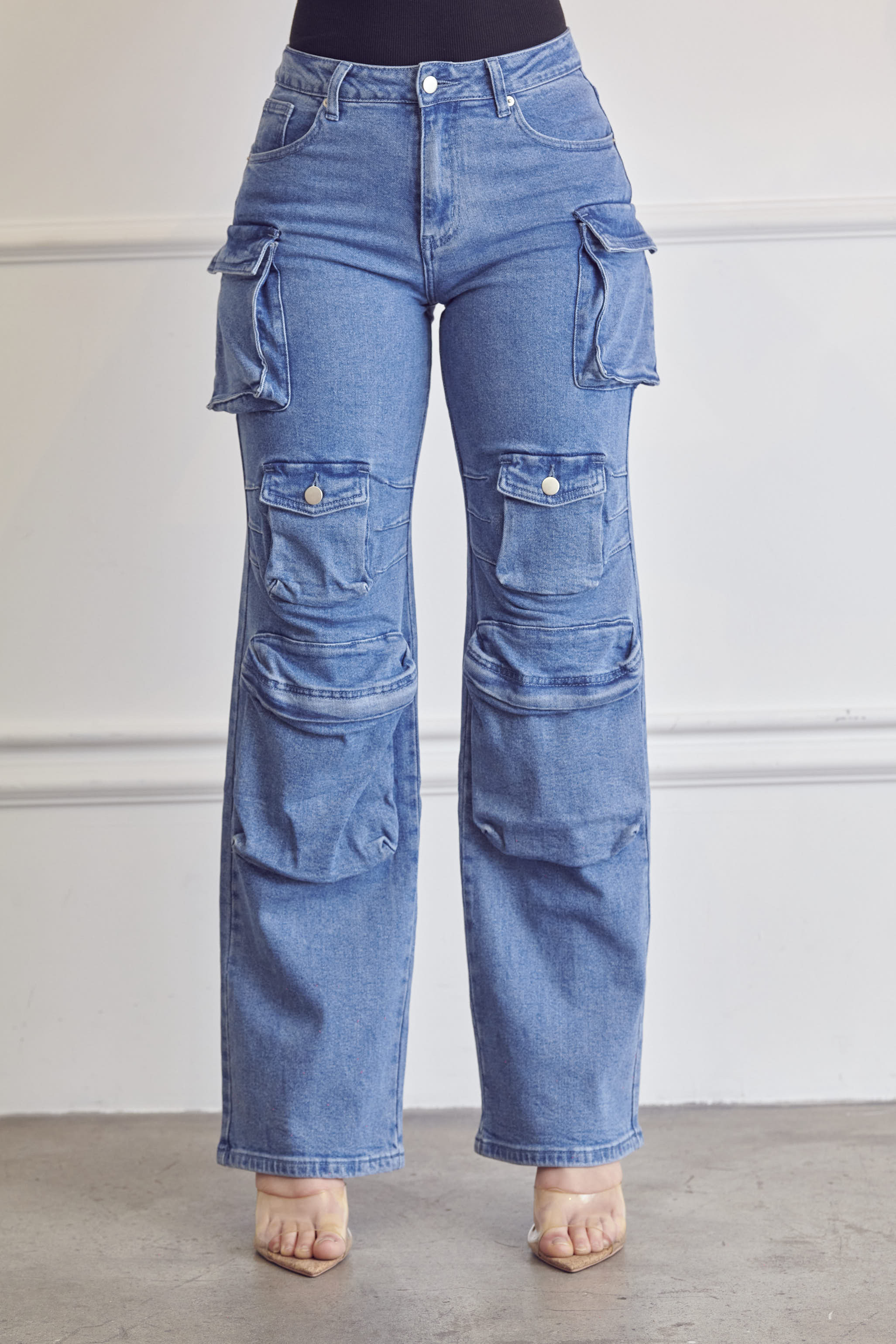 Denim Cargo Jeans