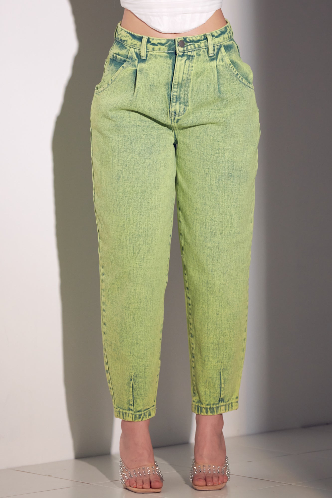 Slouchy Acid Wash High Rise Jeans