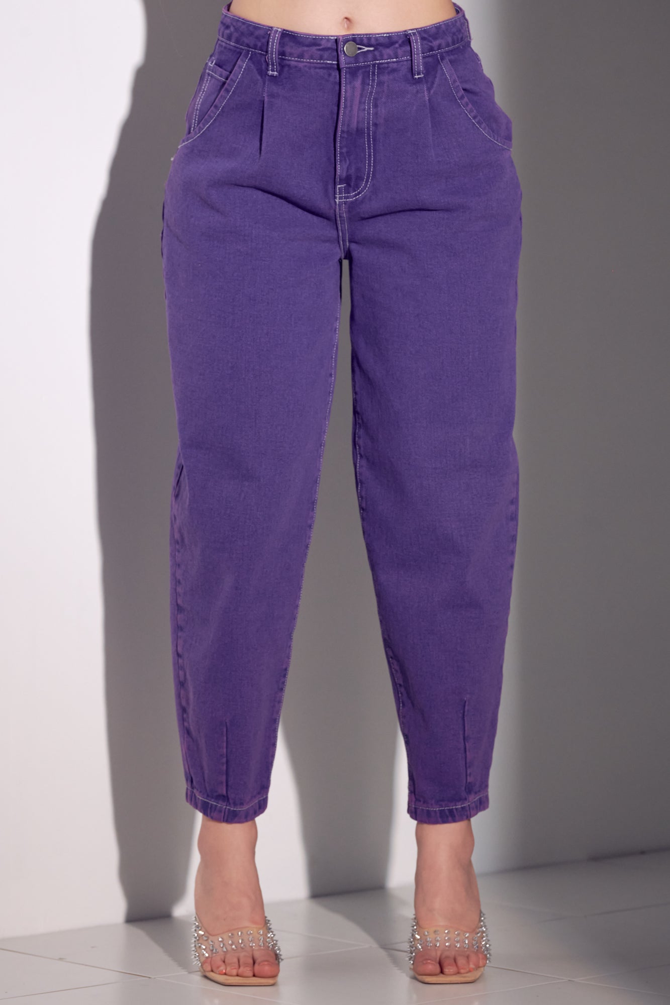 Slouchy Purple Cotton Jeans