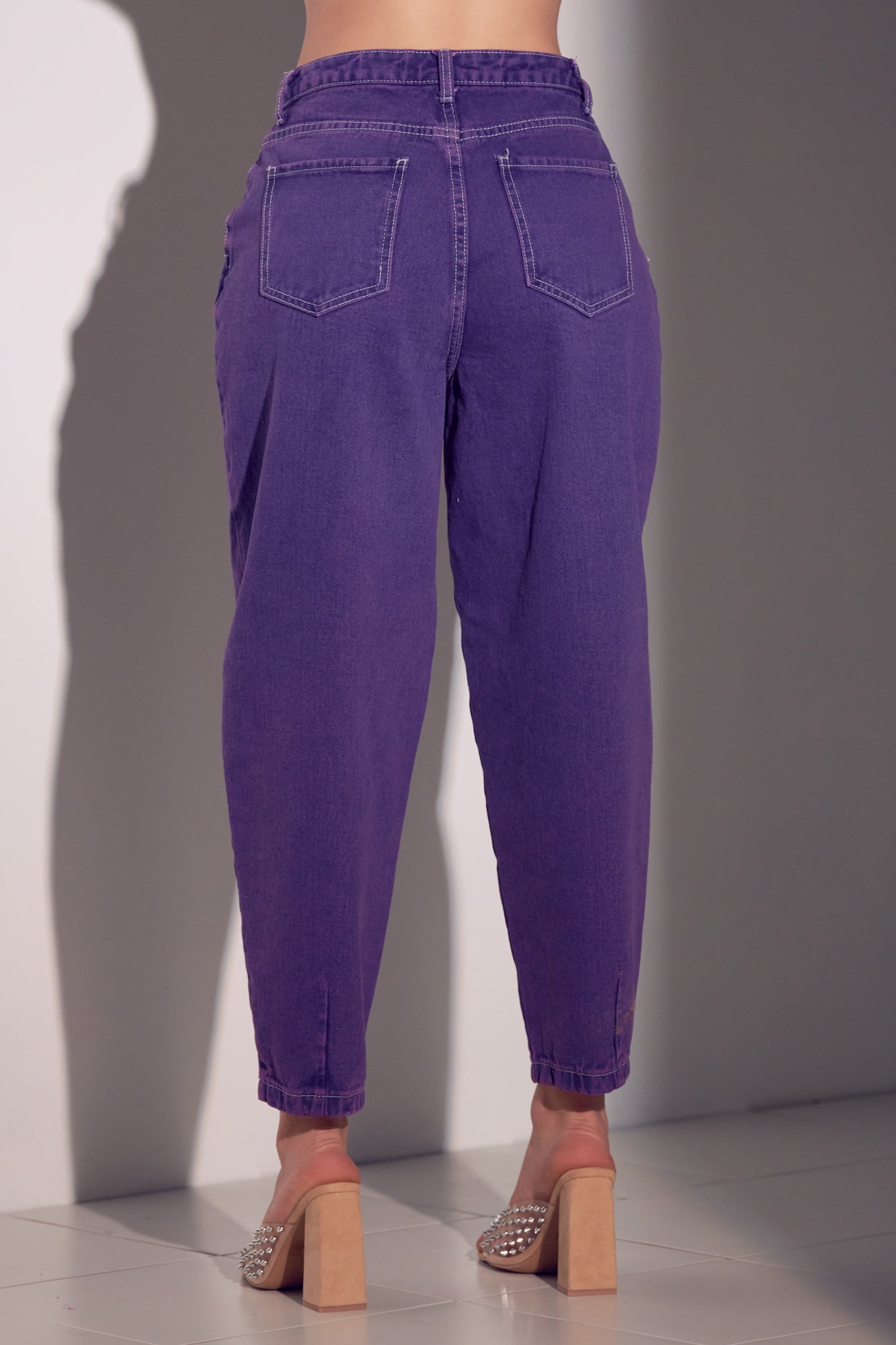 Slouchy Purple Cotton Jeans