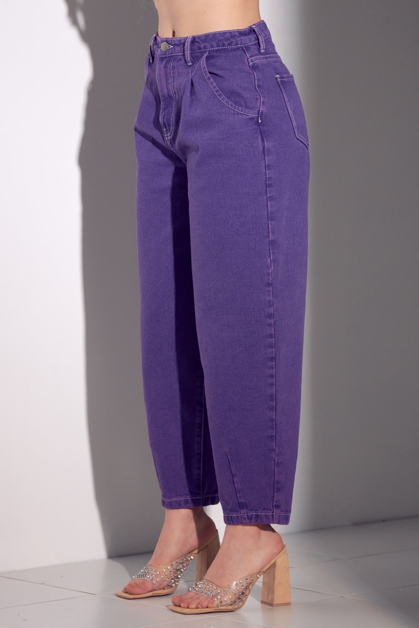 Slouchy Purple Cotton Jeans