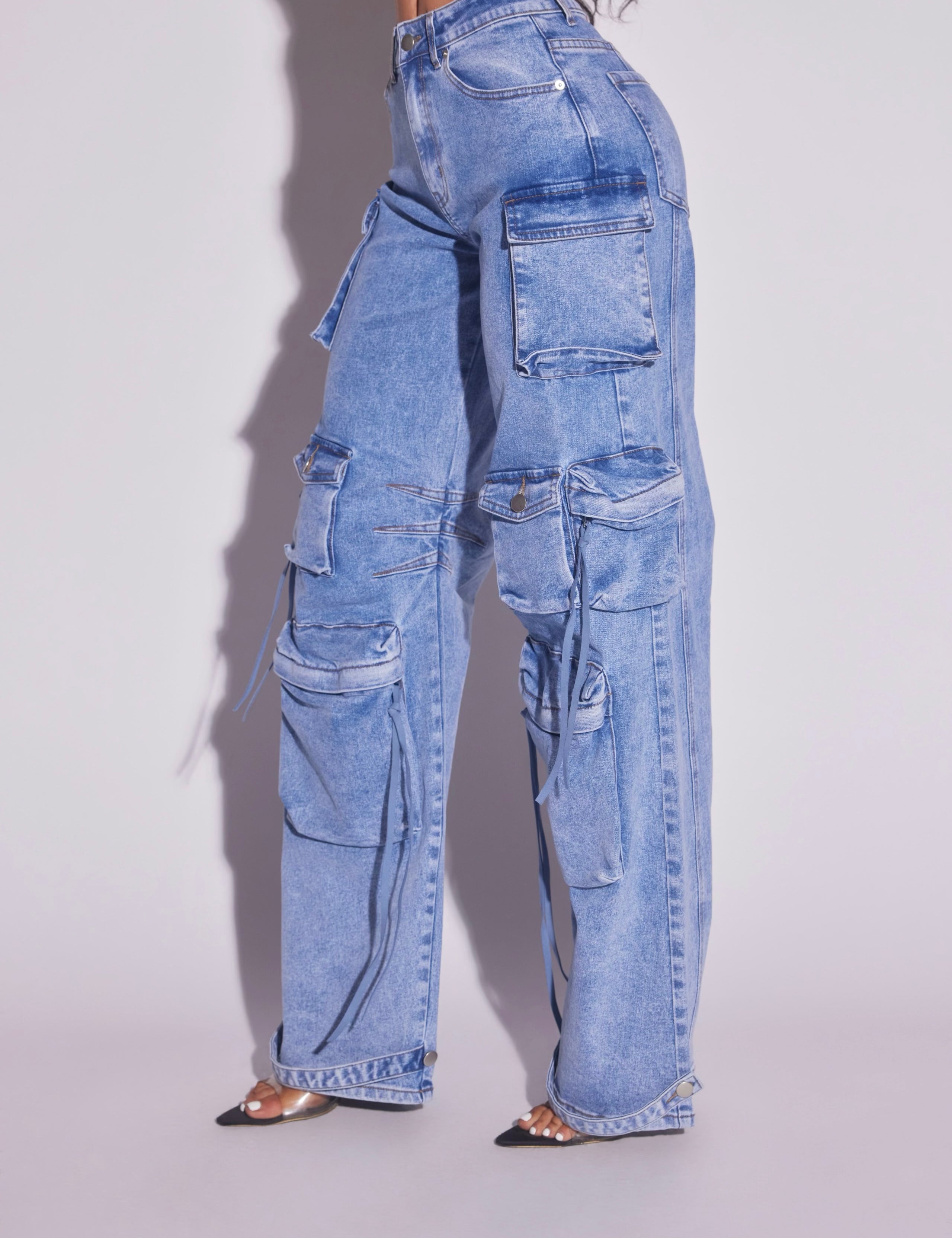 Best Seller Cargo Denim Jeans Acid  Wash