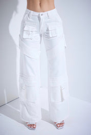 Wide Leg Cargo Denim