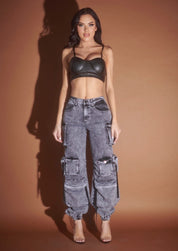 Cargo Style Jogger Jeans