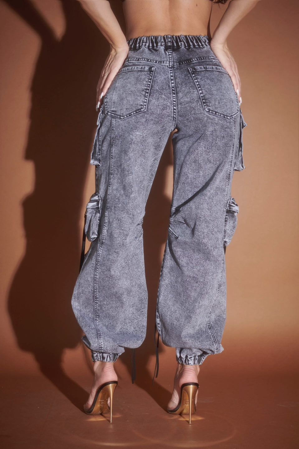 Denim Cargo Joggers