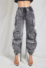 Denim Cargo Joggers