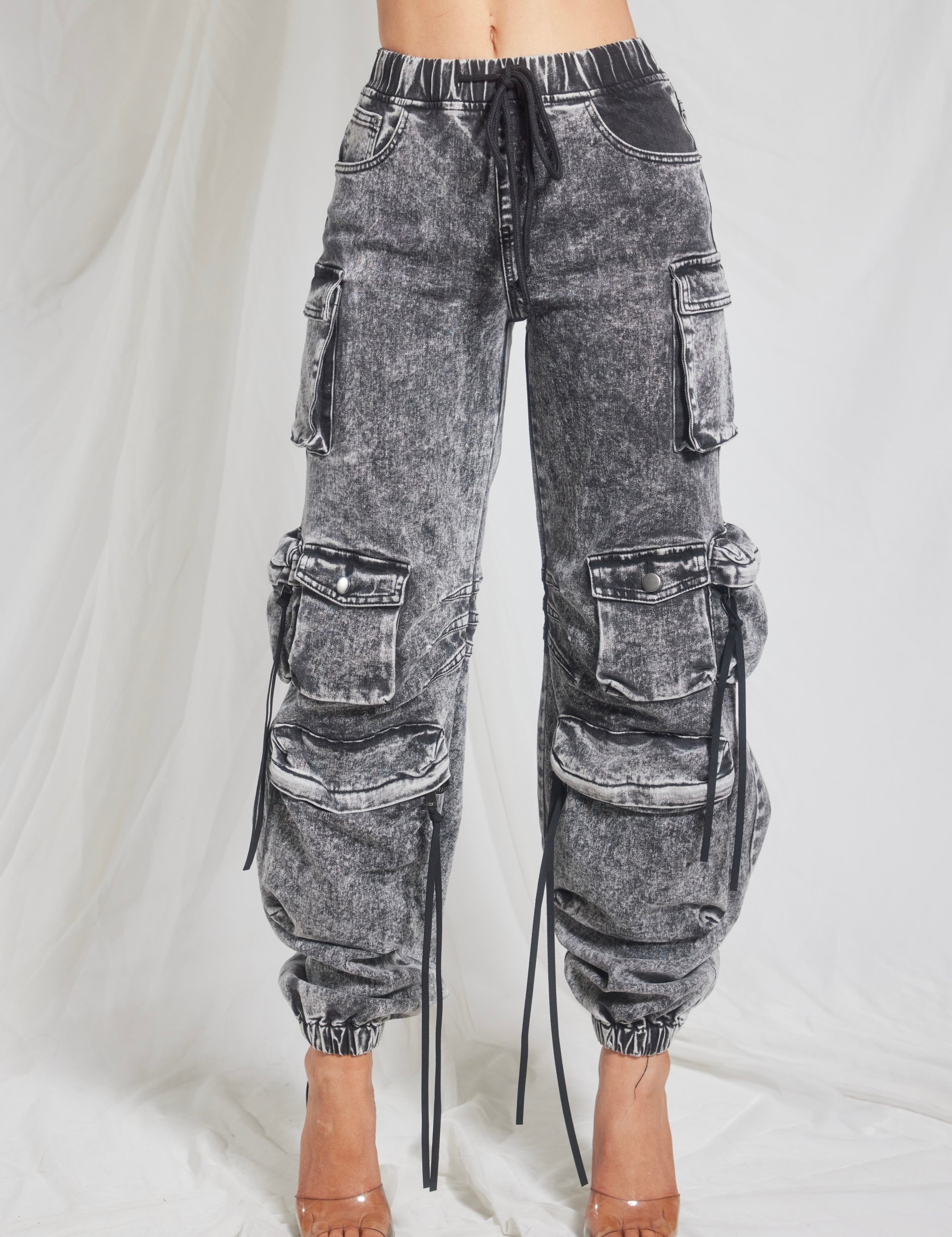 Denim Cargo Joggers