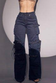 Straight Leg Cargo Denim