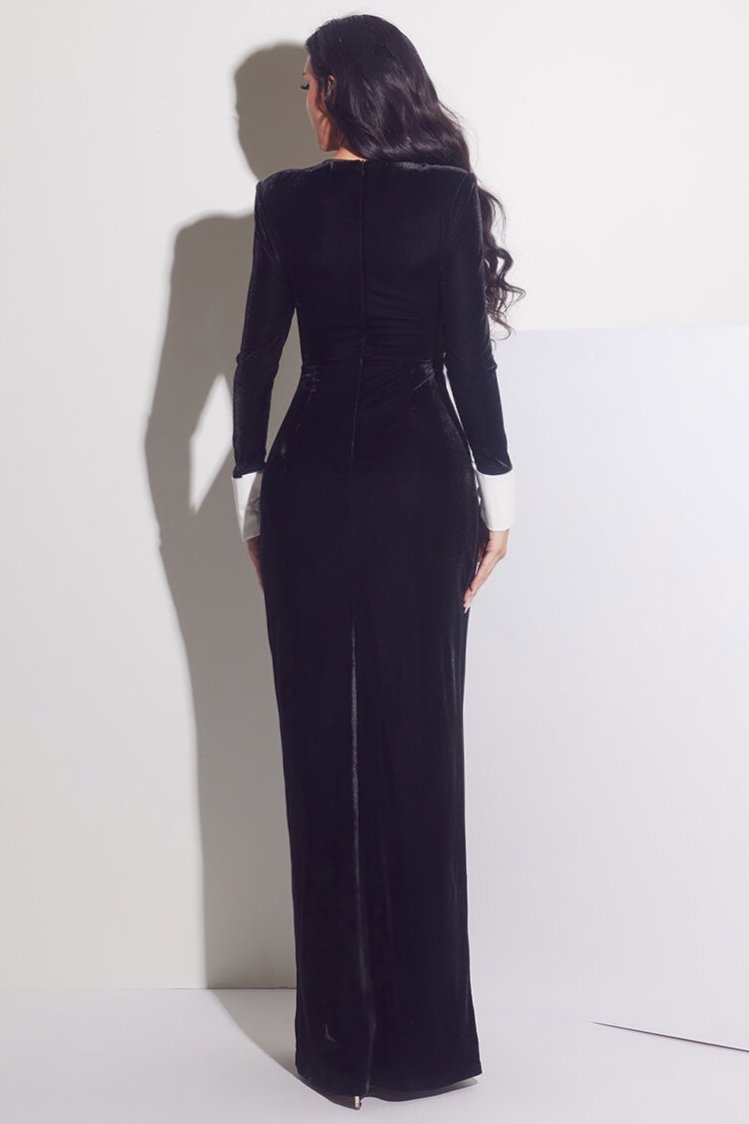 Velvet Long Sleeve Maxi Dress