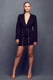 Double Zipper Blazer Dress