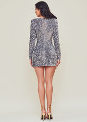 Long Sleeve Sequin Stretch Mini Dress