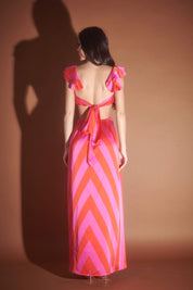 Satin Cutout Maxi Dress