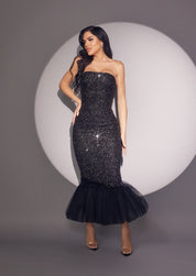 Strapless Sequin Mermaid Formal Dress