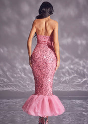 Strapless Sequin Mermaid Formal Dress