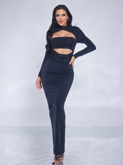 Long Sleeve Cutout Bodycon Maxi Dress