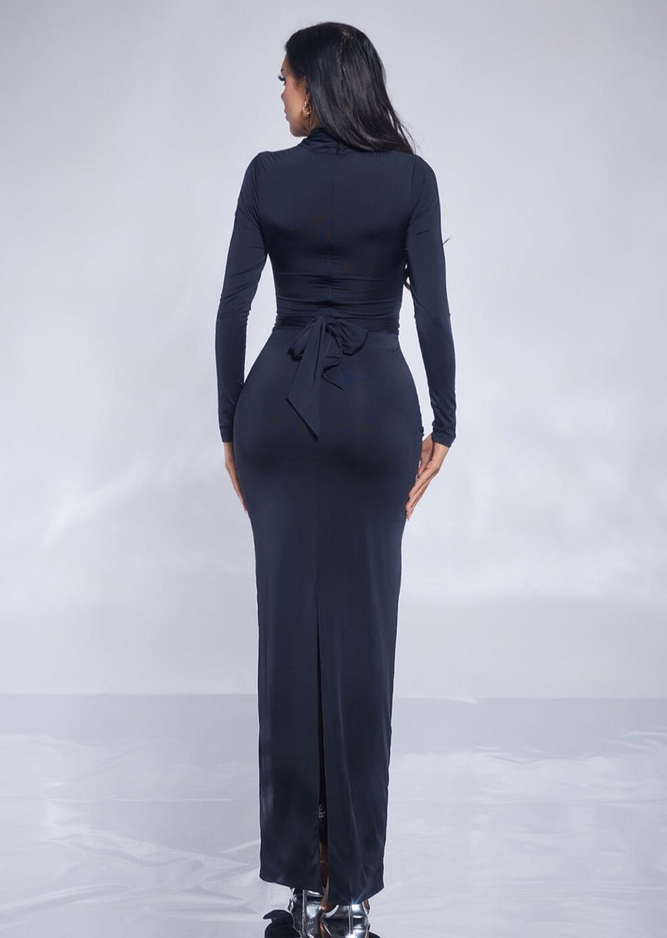 Long Sleeve Cutout Bodycon Maxi Dress