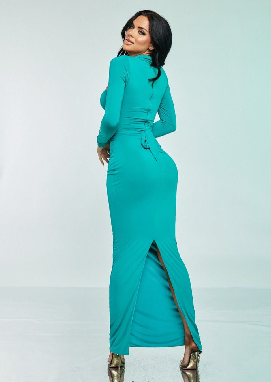 Long Sleeve Cutout Bodycon Maxi Dress