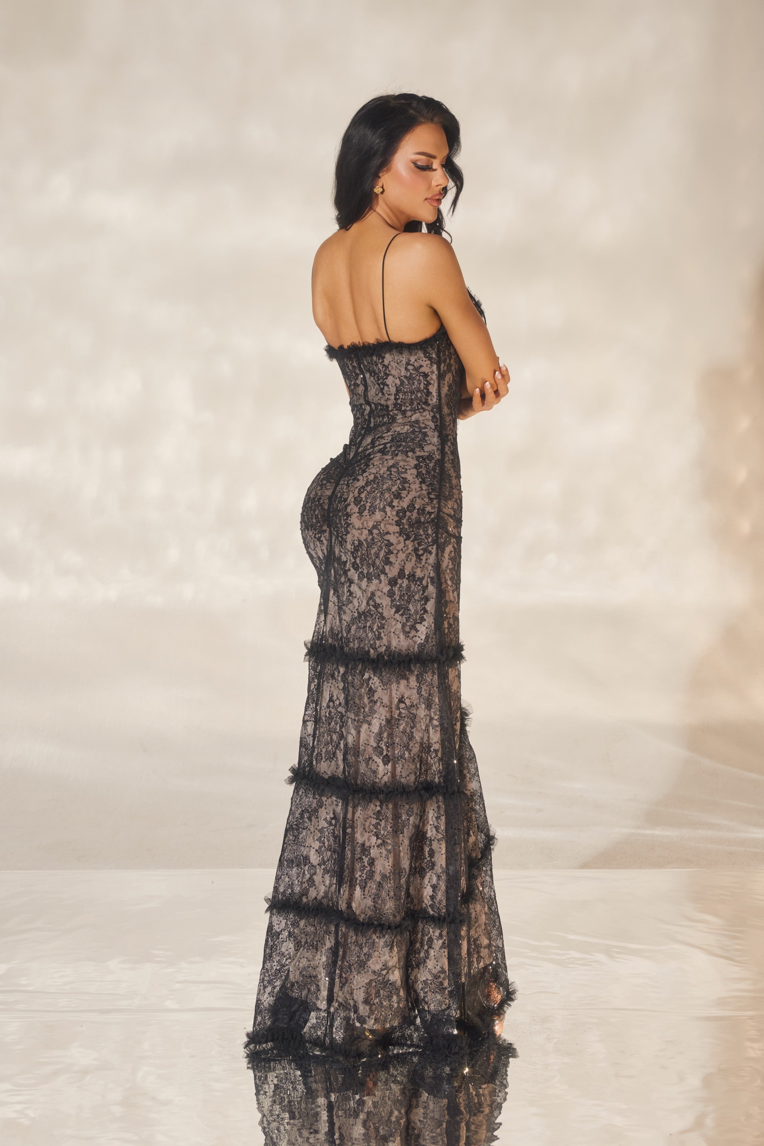 Viral Lace Sequin Maxi Dress