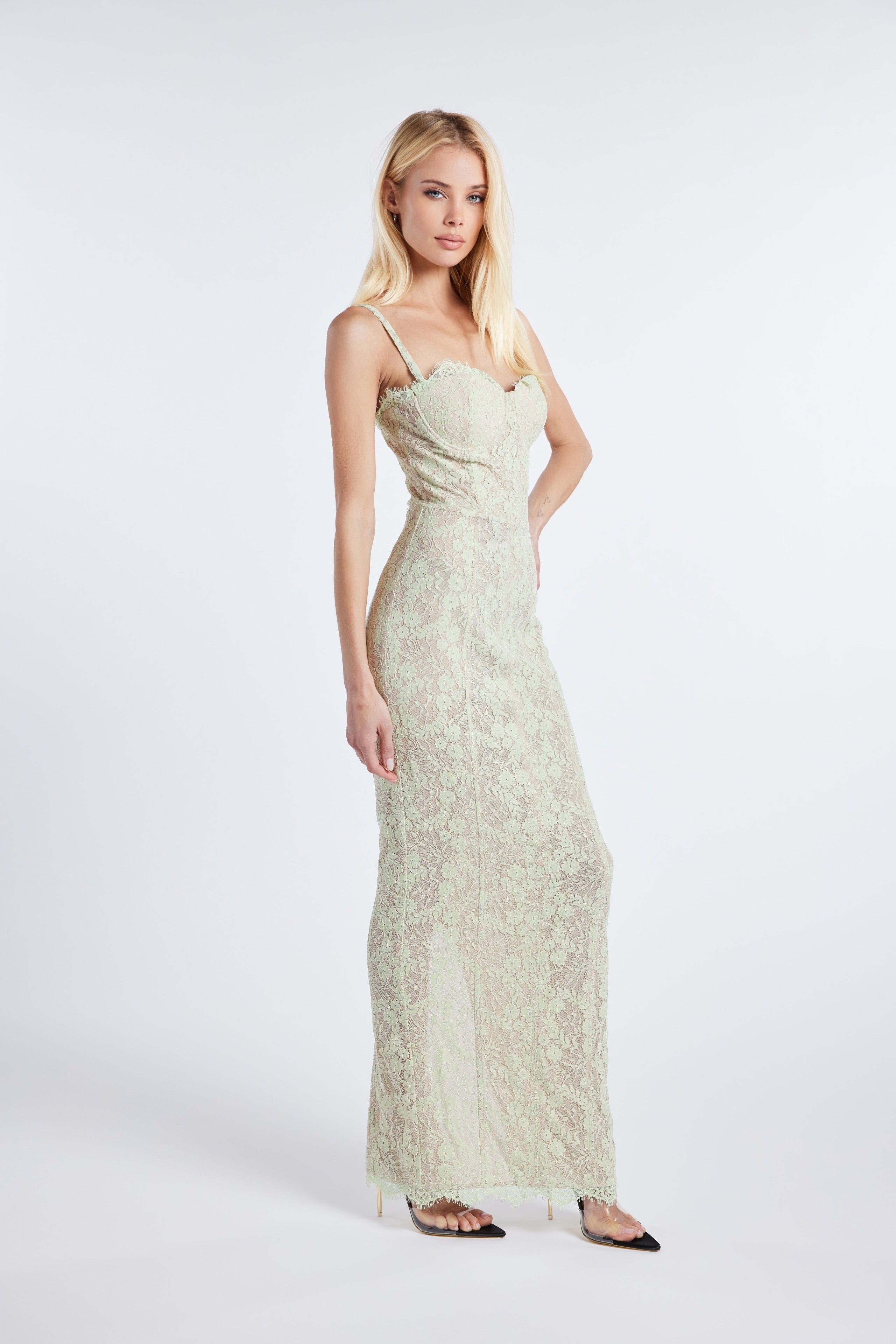 Seraphina Floral Lace Bustier Column Dress