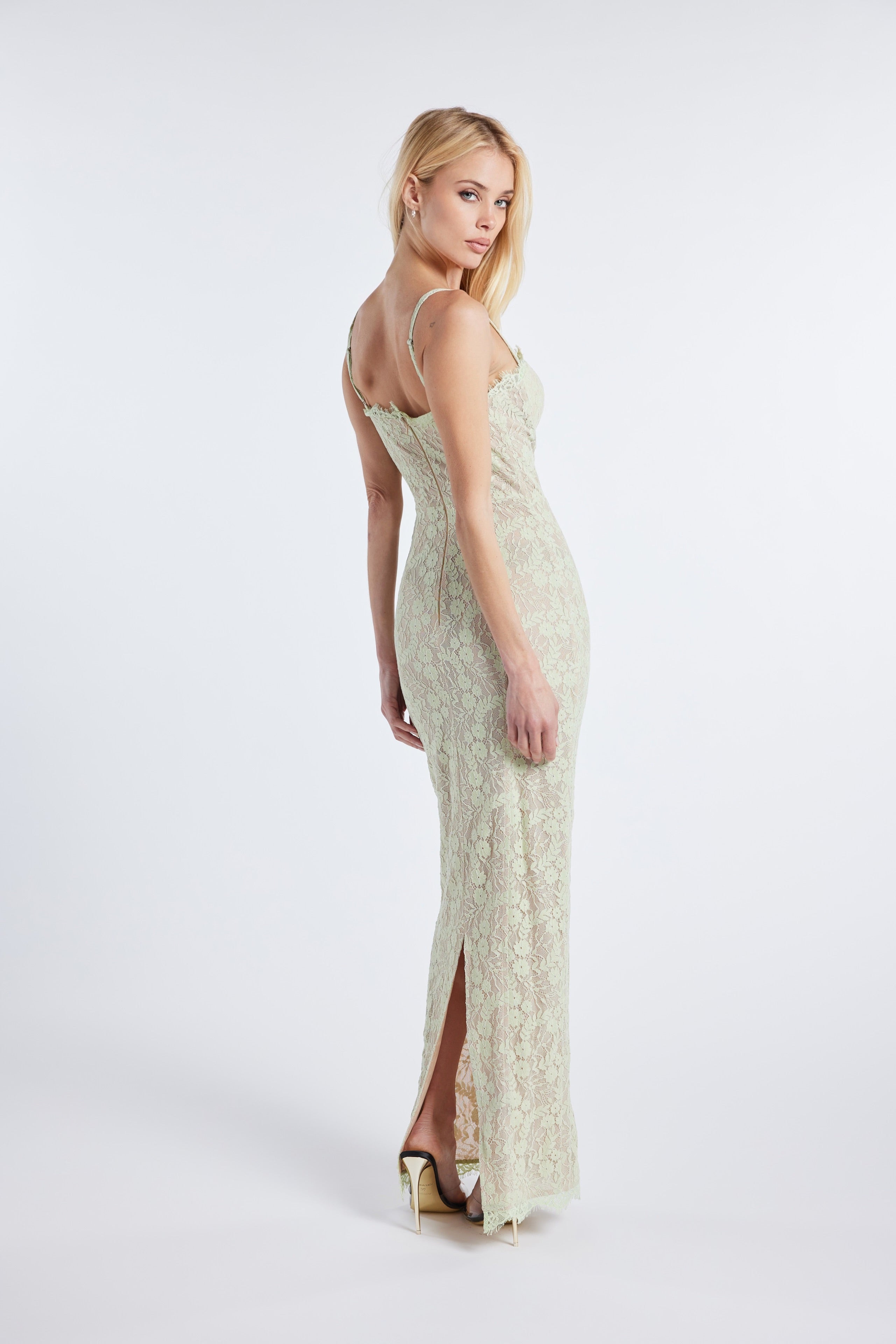 Seraphina Floral Lace Bustier Column Dress