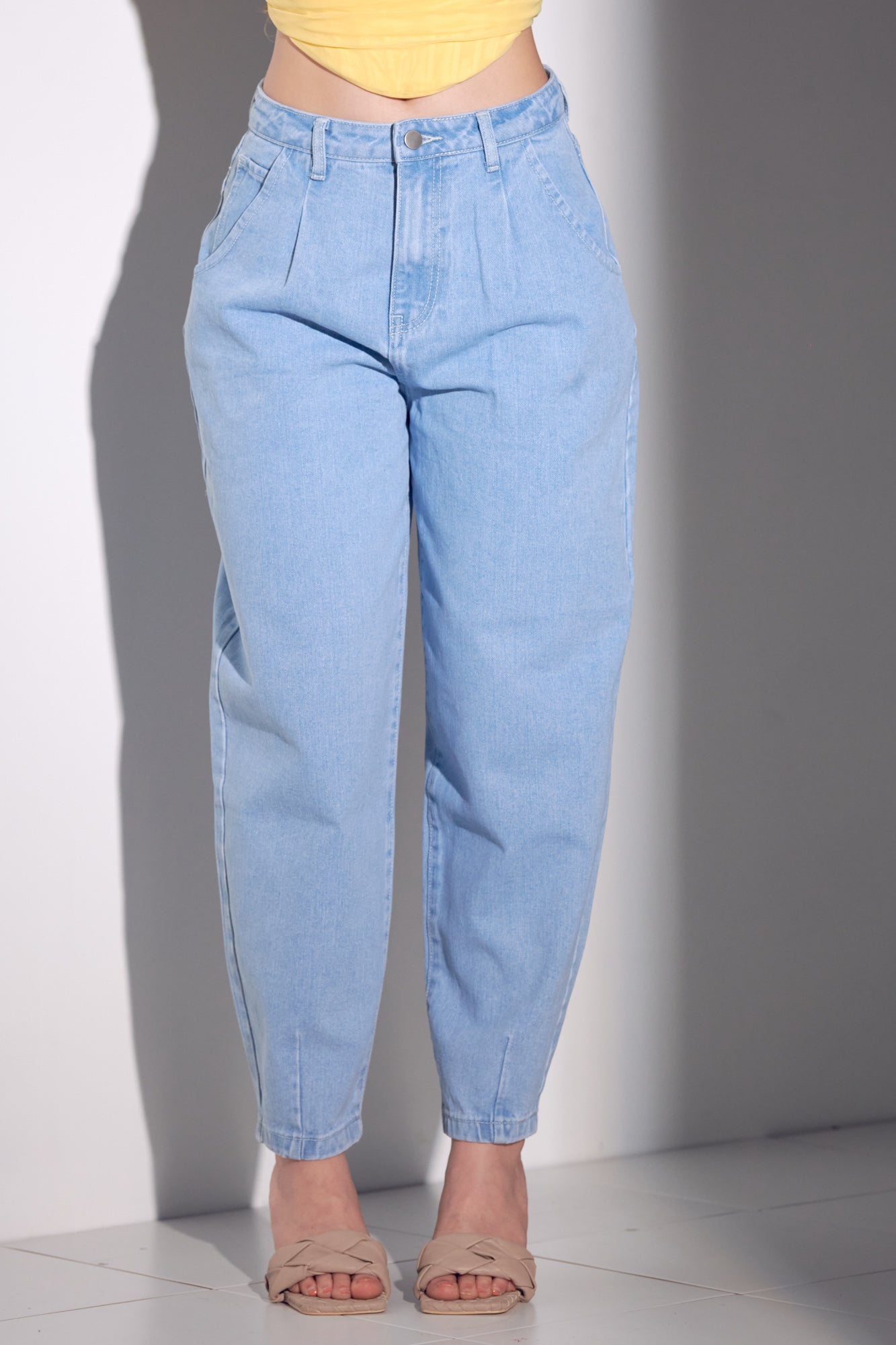 Slouchy High Rise Cotton Jeans