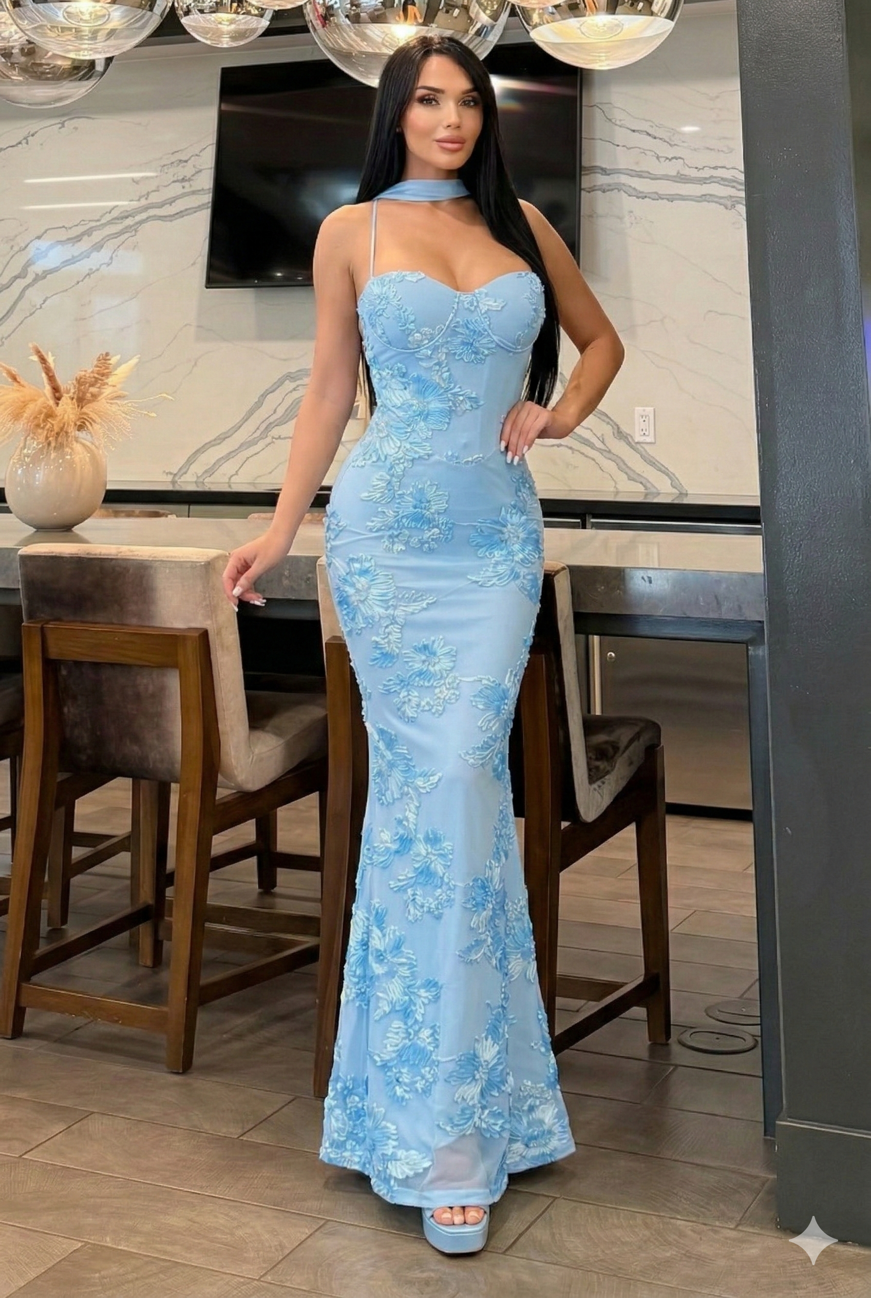 Elegant Stretch Formal Maxi Dress