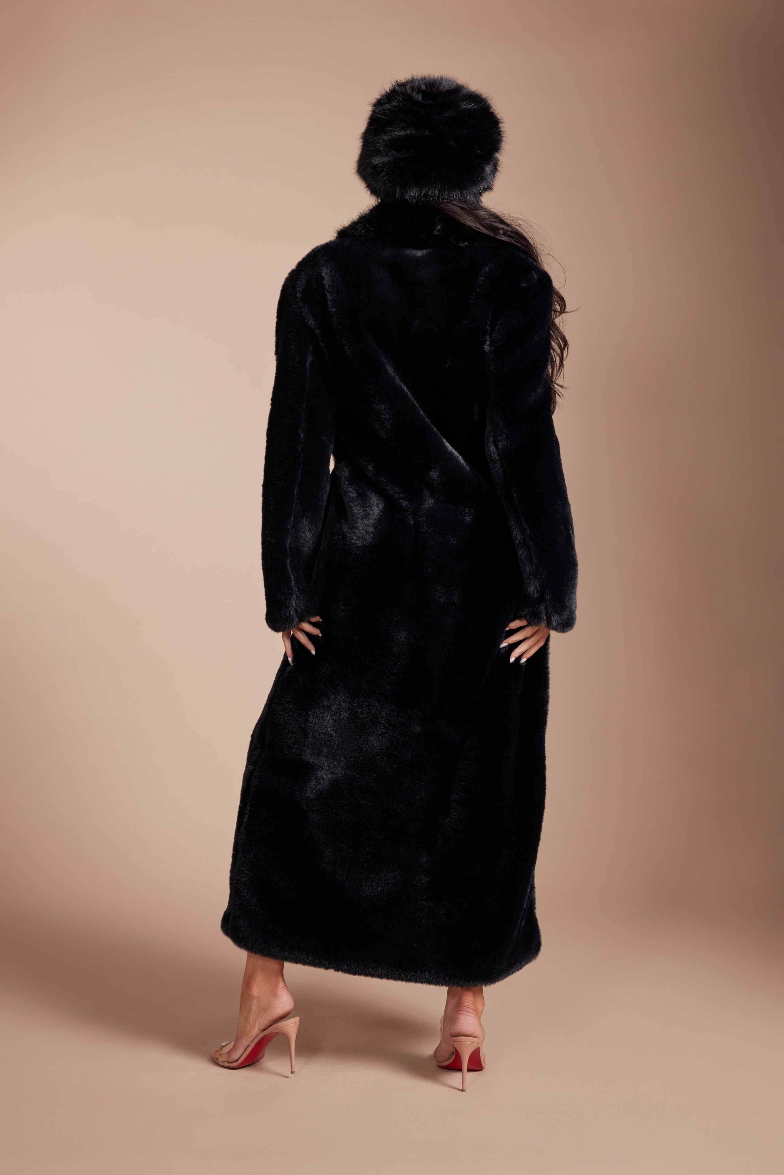 Plush Faux Fur Beanie Cossack Style Winter Statement Hat