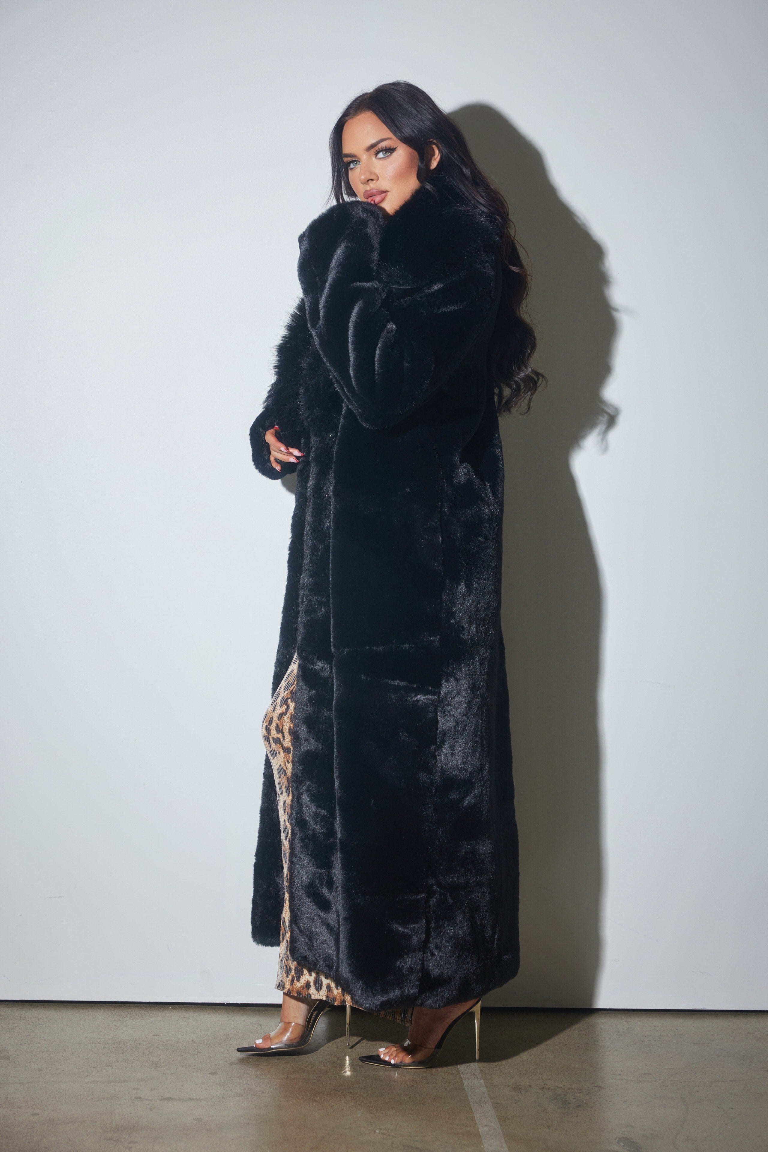 Luxe Faux Fur Long Coat- Valentine Limited Collection