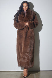 Faux Fur Full Length Coat