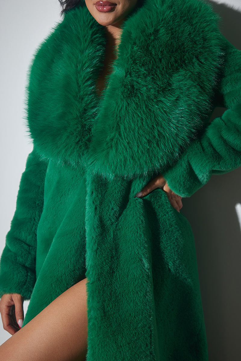 Faux Fur Full Length Coat