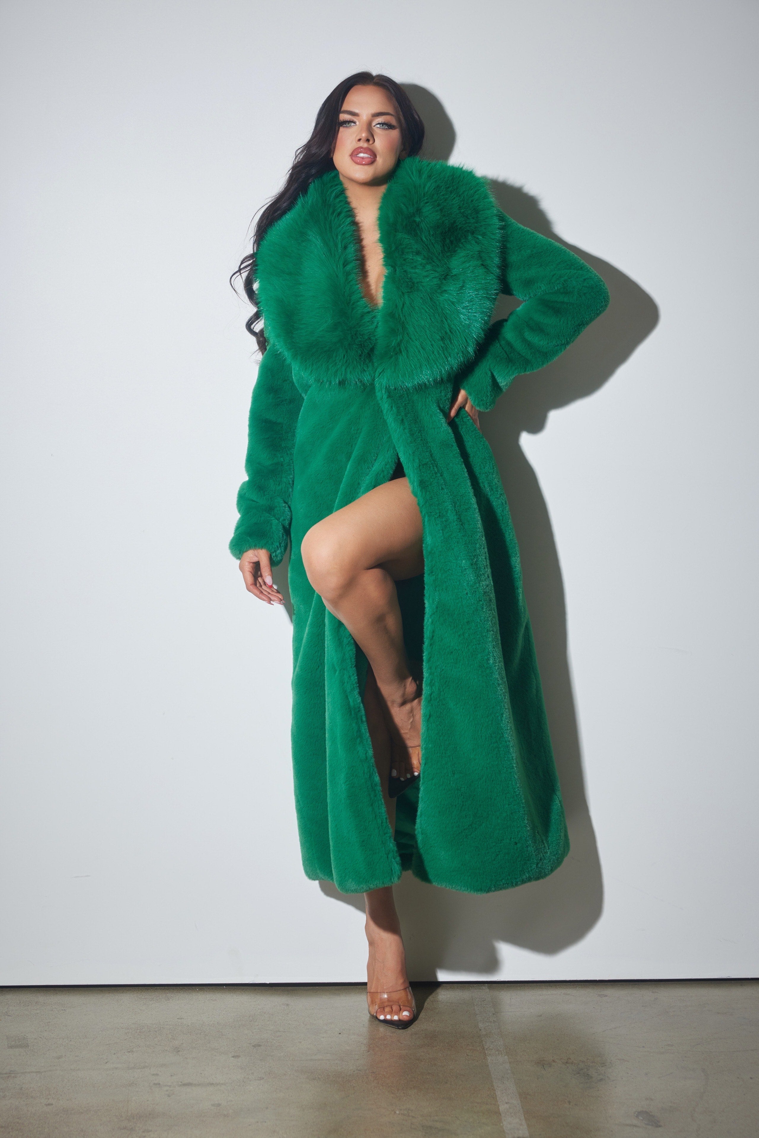 Luxe Faux Fur Long Coat- Valentine Limited Collection