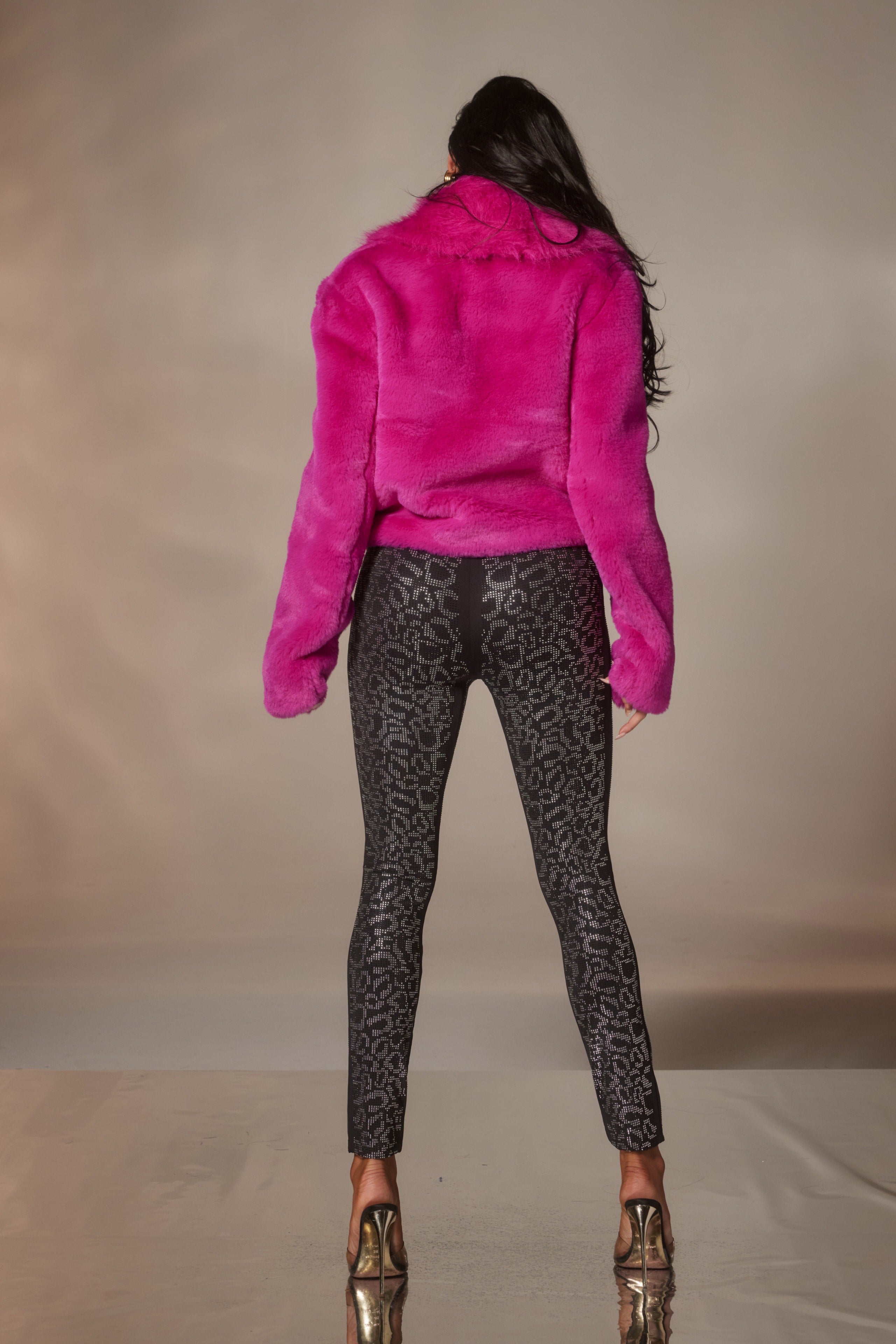 Rhinestone Animal Print Leggings