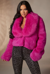 Luxe Faux Fur Short Coat Valentine Limited Collection