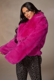 Luxe Faux Fur Short Coat Valentine Limited Collection