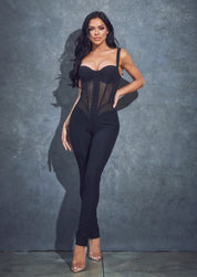 Mesh Corset Style Jumpsuit