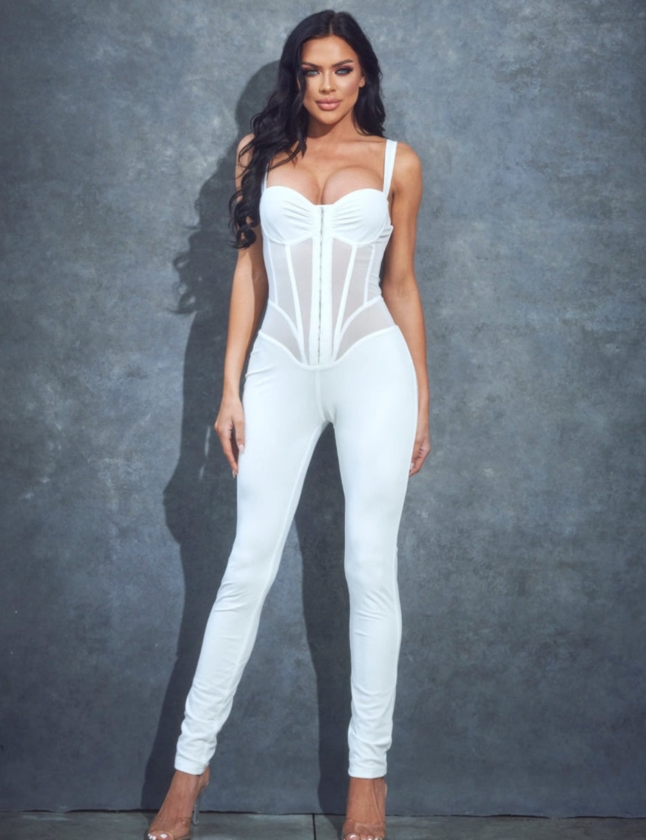 Mesh Corset Style Jumpsuit