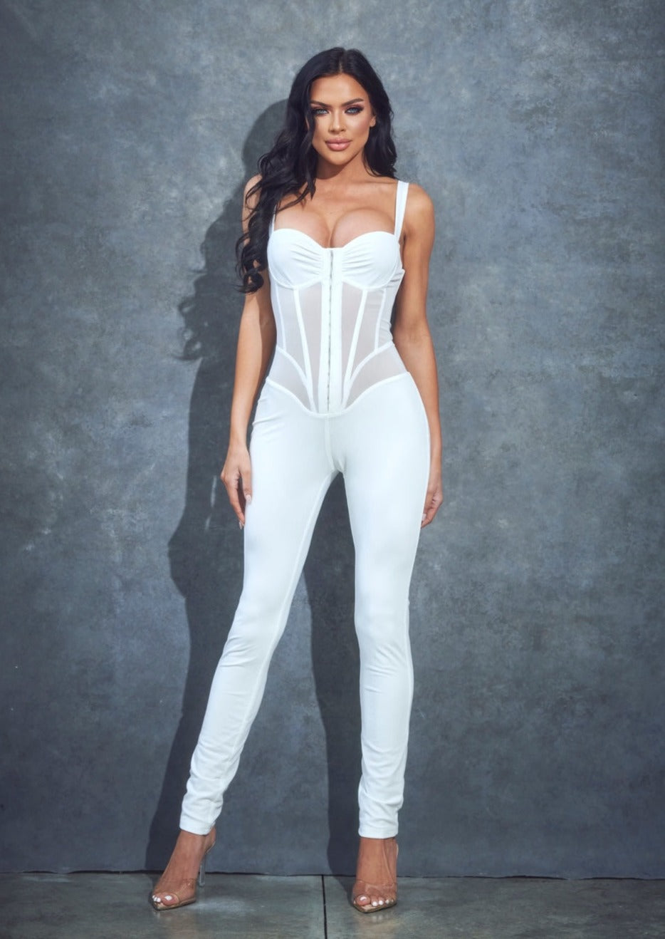 Mesh Corset Style Jumpsuit