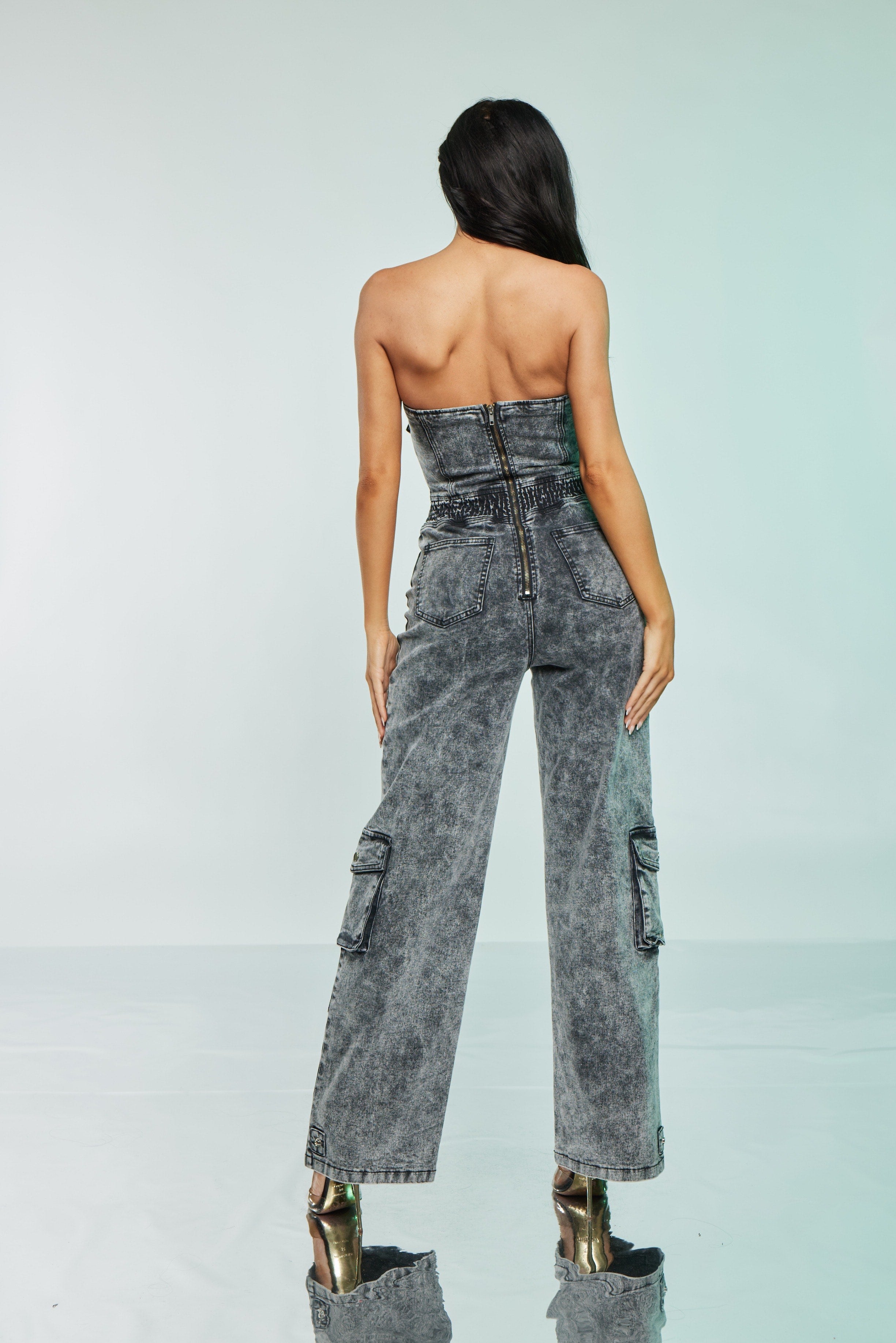 Grey Utility Jumpsuit
