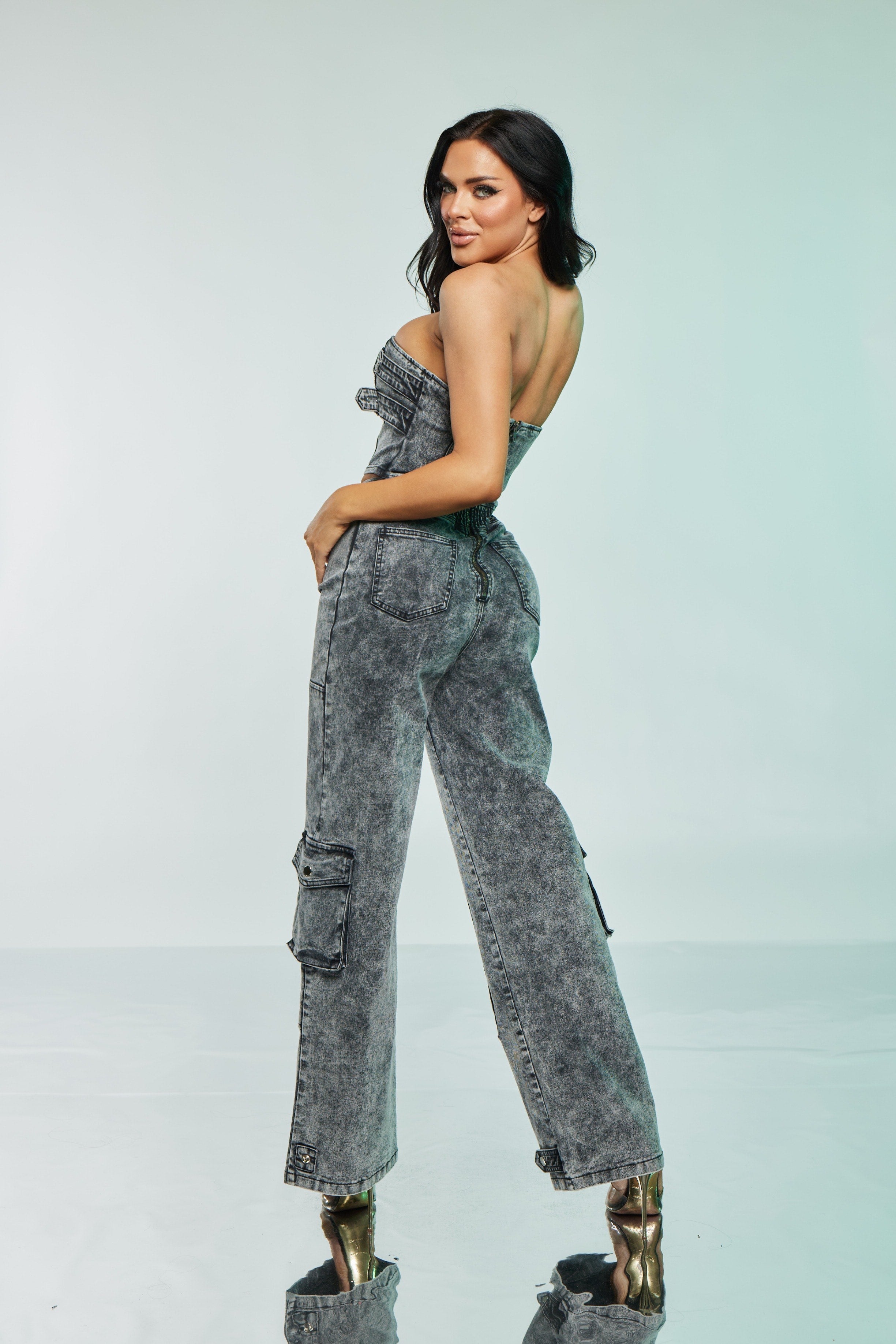 Grey Utility Jumpsuit
