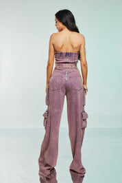 Denim Cargo Jumpsuit