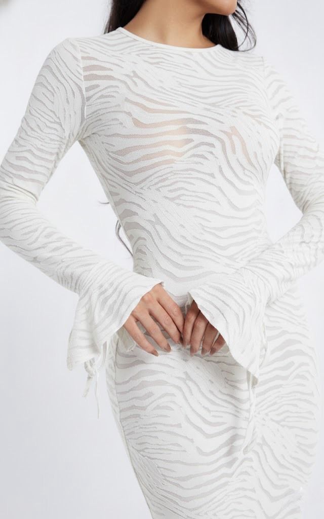 Maya Long Sleeve Flared Maxi - Olive Zebra