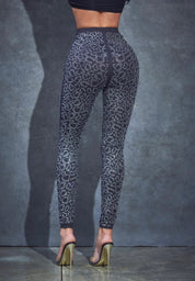 Rhinestone Leopard Pattern Leggings