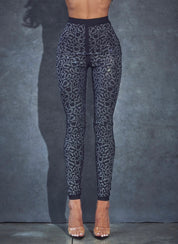 Rhinestone Animal Print Leggings