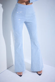 Denim Rhinestone Flare Bottoms