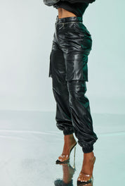 Faux Leather Joggers