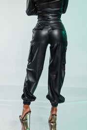 Leather Feel Highrise Joggers