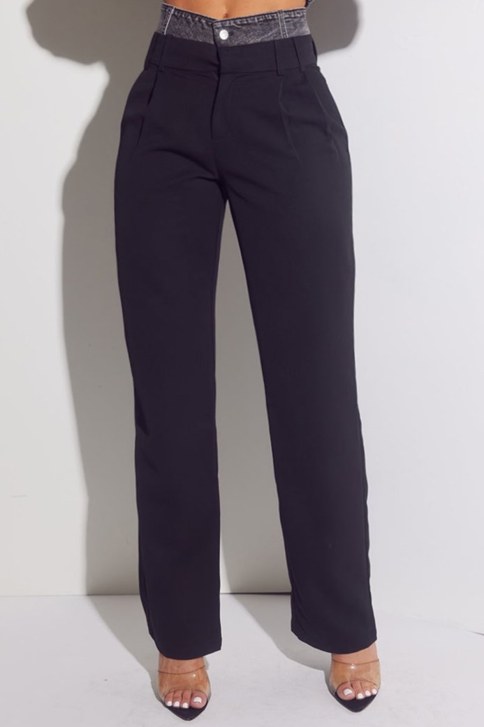 Denim Contrast Trousers