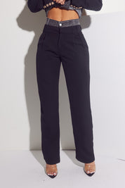 Denim Contrast Trousers