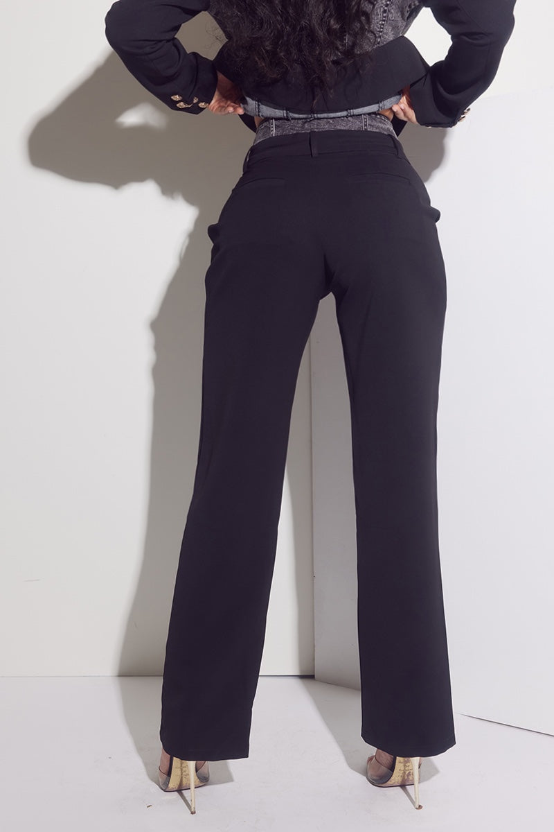 Denim Contrast Trousers