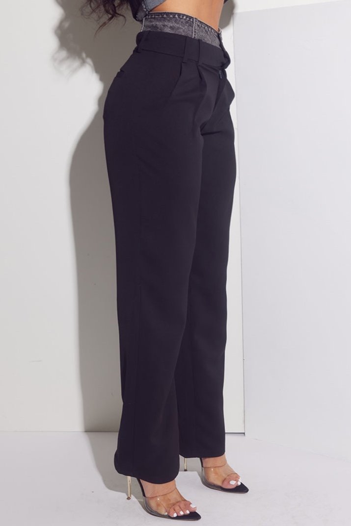 Denim Contrast Trousers